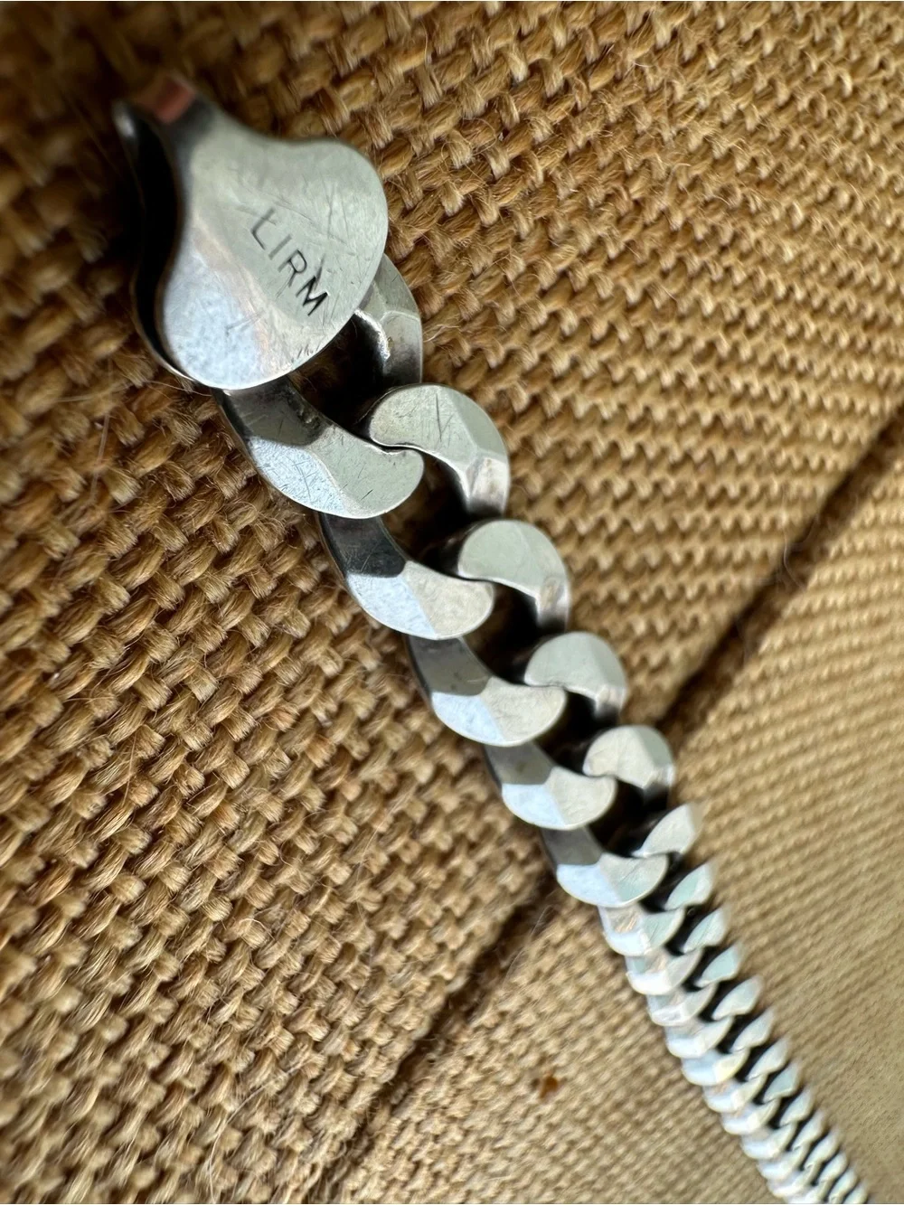 Sterling Silver Flat Curb Link Bracelet 8 Inch Long 12mm Italy Lirm 925